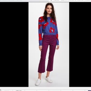 COPY - Alice + Olivia LNWOT navy red flower pants…